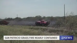 San Patricio County grass fire nearly contained