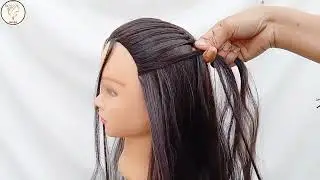 Stylish low ponytail hairstyle | hairstyle for school going girls 