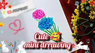 Cute 🤩 mini drawing 💐#minipainting #minidrawing #minibooks #cute #JVAPSART #trending#art #viralvideo