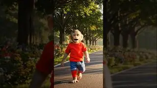 crazy monkey walking on the beautiful road #funny
