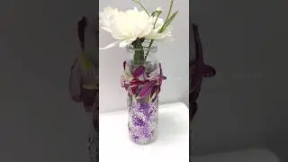 mini glass bottle decoration with fresh flower 🌸 #diy #trending #shortsfeed #shorts #viral #short