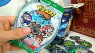 Открываем 8 загадочных мешочков с медалями Yo-Kai Watch!! 2 года Yo-Kai Watch!