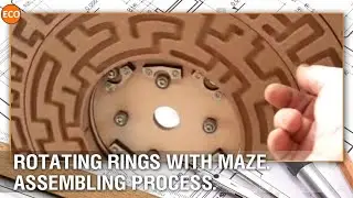 Rotating rings with maze. Assembling process.