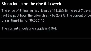 #SHI HOLDERS PAY ATTENTION AFTER 111.8% pump.. A BREAK FROM RISING CHANNEL NEXT BUY OPPORTUNITY