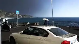 Volcanic Stone and Ash Rain in Sicily after Mt Etna Eruption