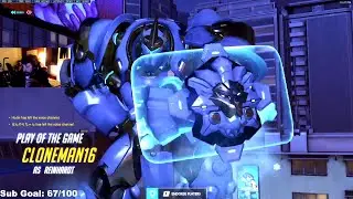 Cloneman16 Reinhardt Main - POTG! [ Overwatch Season 32 Top 500 ]