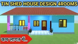 30x35 Tin Shed House Plan | 4 Bedroom Low Cost House Design 🏠