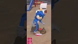 SONIC THE STRIPED CAT PUP ON THE BEACH #shorts #comedy #shortvideo