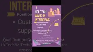 HCL walk in interview | latest jobs for freshers 2024