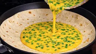 Tortilla mit Ei – schneller und einfacher als Pizza! Sehr lecker!