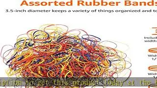 Amazon Basics Assorted Size and Color Rubber Bands, 0.5 lb.