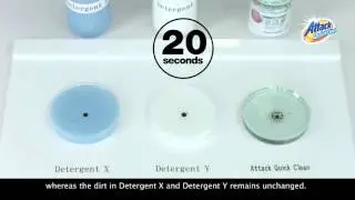 Attack Quick Clean Demo - Stain Removal Test