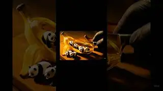 &ldquo;Glass Banana Surprise: Tiny Pandas Inside? #asmr #satisfying #MacroArt #GlassBanana #MiniPandas