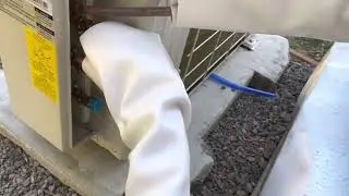 Mr Cool line set attached to metal building