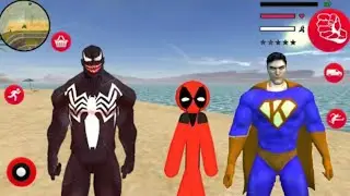 Süper Kahraman Çöp Adam - Stickman Dead Rope Hero Pool Gangstar Crime #1 - Android Gameplay