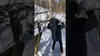 Playing in the snow at Baltimore Woods