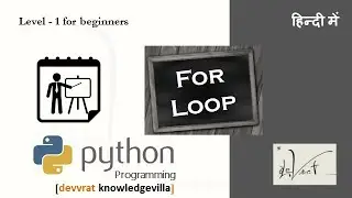 1.5.2 For loop in python programming Hindi I Python Programming for beginners