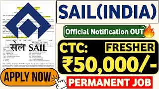 SAIL Recruitment 2022 | Fresher | Permanent | Sail Jobs 2022 | Sail Vacancy 2022 | Sail Bharti 2022