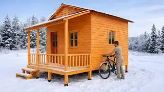 Solo Construction: Building a Cozy Log Cabin by Hand in Nature