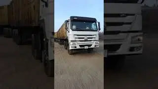 Overloaded Trucks In China.Heavy Transportation,The SHAC MAN Got Stuck On The Gravel Road