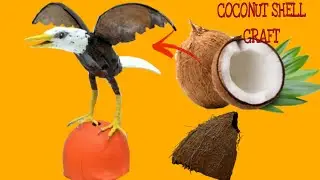 How To Make A Eagle Bird With Coconut Shell // Coconut Shell Craft Ideas // Showpiece Craft idea.