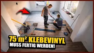 Es muss FERTIG WERDEN: Wir verlegen 75 m&sup2; KLEBEVINYL im KOMPLETTEN Erdgeschoss | Home Build Solution