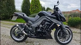 KAWASAKI Z1000 2010 Metallic Black SP ENGINEERING Exhaust System Sound (Walkaround, Pure Sound) 