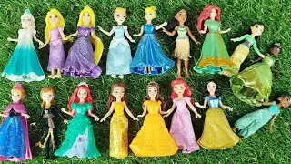 ASMR Most Popular Disney Princess Mattel Dolls /lots of colorful rainbow Dresses | unpacking toys