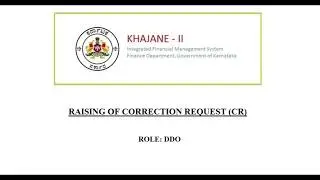 Raising of correction request in DDO login Khajane-2