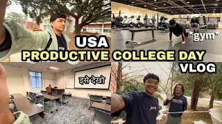 Indian Student Life in USA 🇺🇸 🎓 | University Tour, Gym & Study Experience in America