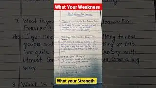 What is Your Strength or Weakness Most Common Question of interview, #interviewpreparation