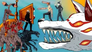 Chainsaw Man vs Fox Devil-Aki Hayakawa, Stranger Things, Megahorn, Siren Head, Alien. Animation dc2