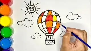 Hot Air Balloon Art for Kids | Follow Along Drawing