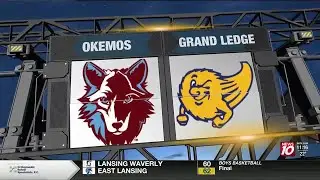 Highlights: Fans storm the court after Grand Ledge boys basketball upsets Okemos 42-39