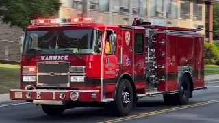 *Major Air Horn* Warwick Fire Dept Engine 1 responding