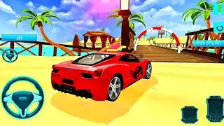 Water Surfer Car Race Drive Simulator -Floating Beach Prado Jeep Driving 3D -Android GamePlay
