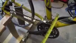 bicycle connected to a rice impact huller