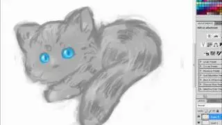 Speedpainting: two Snow leopard cubs