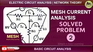 Find IL by Mesh Analysis | Solved problem-2 | Electric circuit analysis |  Network Theory | Loop