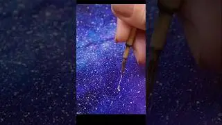 アクリル絵の具で宇宙を感じる星空を描いてみた🌠　#art #nightsky #絵