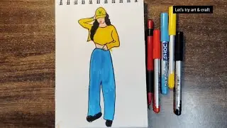 🙃Girl drawing illustration || 👉How to draw a Girl🌹 ||#art #drawing #girl 
