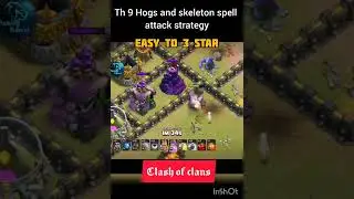 Th9 Easy to get 3 star Hogs and 💀skeleton  attack strategy #shorts  #th9hybrid #gaming #clashofclans