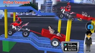 Police Transport Car Parking Limousine Police Car Transport Trailer and Airplane Android 3D