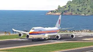 Unbelievable Boeing 747 United Airlines Takeoff on Short Runways Santos Dumont Airport