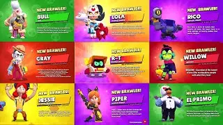 All 99 Brawlers Unlock Animation | New Brawlers Willow & R-T