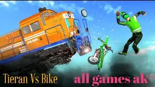 Train Vs Bike competition hie jamp lavil Bike rial stand game