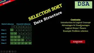 SELECTION sort in DSA | animated logic of Working principle with example | code, in Nepali