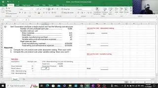 Sony Corporation - Absorption and Variable Costing | June  2017 | Past Paper  | KUBS