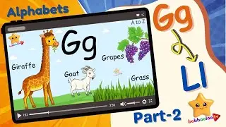 ABC Learning for kids | Capital & Small Letters with Pictures for Kids | G to L | Alphabet Part -2
