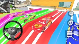 💥Colourful Mega Ramp Challenges With Colour McQueen Car In Indian Theft Auto Simulator